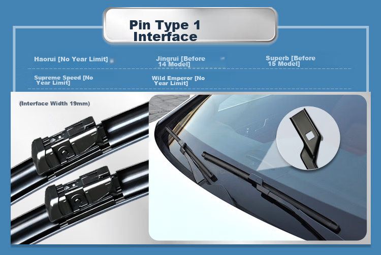 Aoye Windshield Wipers Compatible with Skoda Yeti (14-18), Frameless Design, Original Size Front Wipers, Pair Set 24+19 12