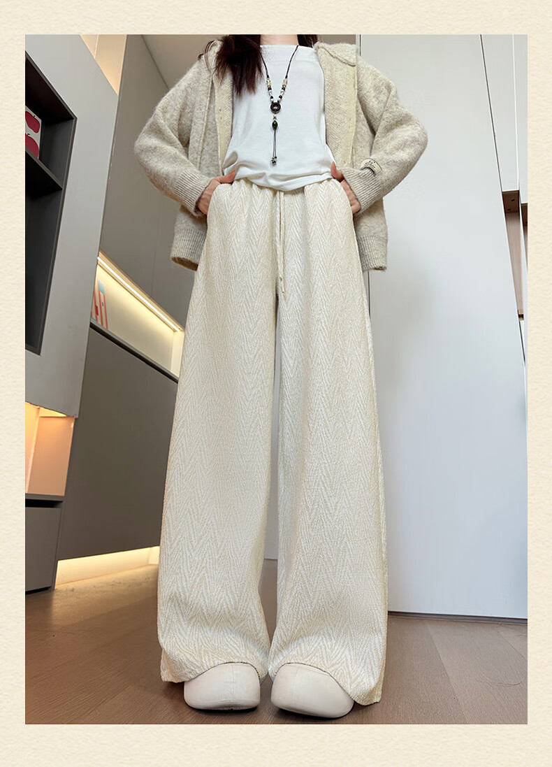 BOPRUIEY Chanel-Style Striped Wide-Leg Pants, Autumn 2025 New Style, Draping Loose Casual Women's Trousers, Autumn Collectio 6