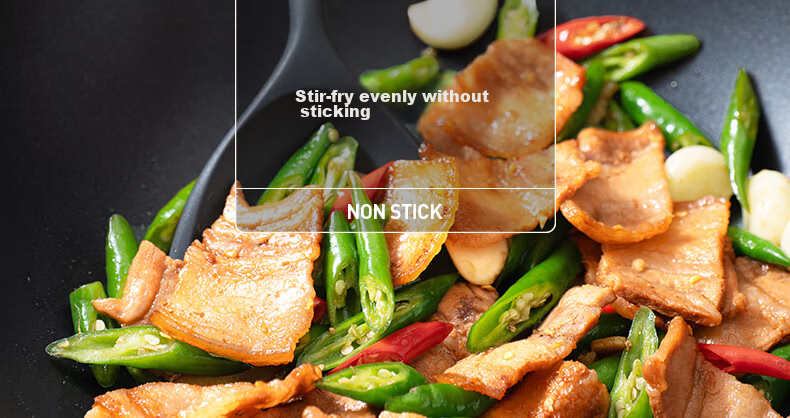 SUPOR Non-Stick Wok, Flat-Bottom Frying Pan for Stir-Fry And Steak, Low-Smoke, 28cm, Compatible with Induction And Gas Stoves 7