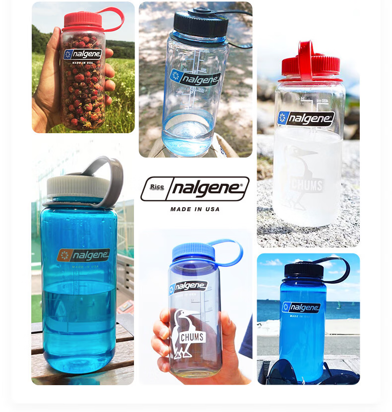 Nalgene Imported Plastic Water Bottle from USA, Outdoor Sports Cup for Men And Women Students, Summer Heat-Resistant Portable Measured Cup 500ml 14