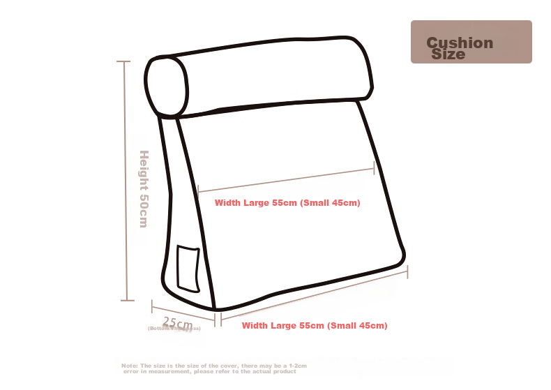 Hengyuanxiang Bed Head Triangle Cushion, Enlarged Car Backrest, Removable And Washable, Sofa Lumbar Support, Office Back Protection Pad, 55*25*50 23
