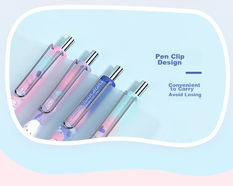 GuangBo & Sanrio Blind Box Pen, Retractable Gel Pen, Signature Pen, ST Exam Writing Pen, Student 0.5mm Black Pen, Aesthetically Pleasing Stationery Gift, Single Pen Pack KT82156 7