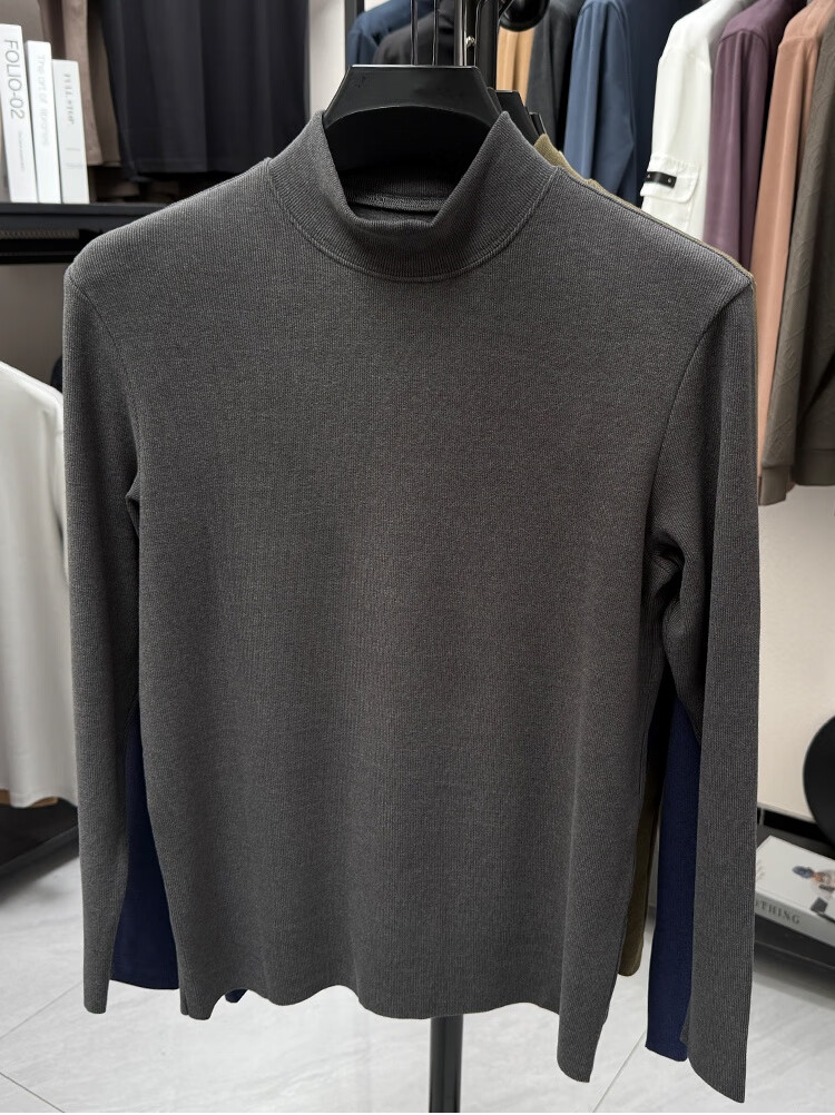 Caramella Men's Thermal Top Men's German Velvet Autumn Winter Half High Collar Inner Wear 2025 New Thickened Long Sleeve T-Shirt Base Shirt Men 4