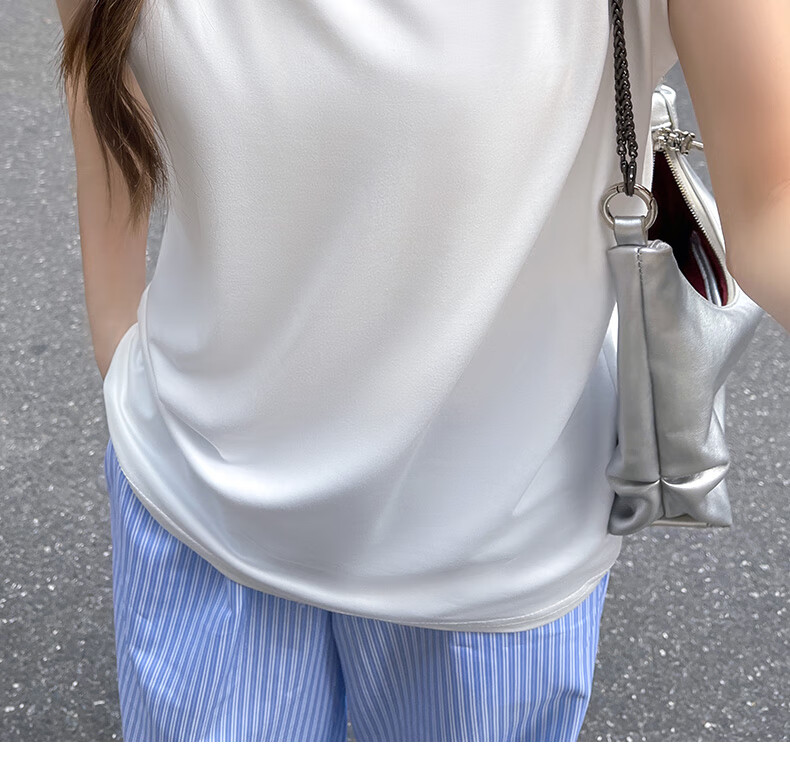 Modal White Loose Fit Tank Top Women Round Neck Racerback Sleeveless Shirt Outerwear Innerwear Base Layer All Seasons Plus Size 17