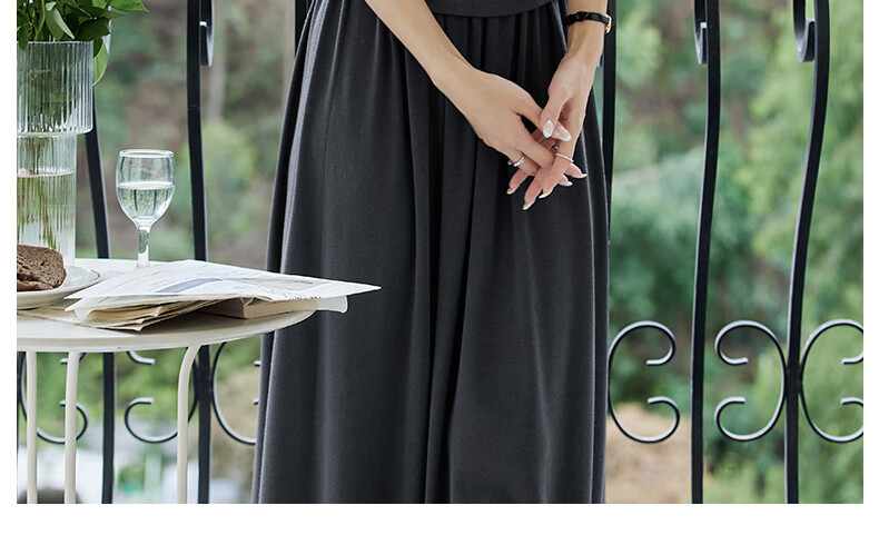 Fansiman Holiday Style Lazy Set Women Autumn New Off-Shoulder Top and Skirt Two-Piece Set Iron Gray XL 8