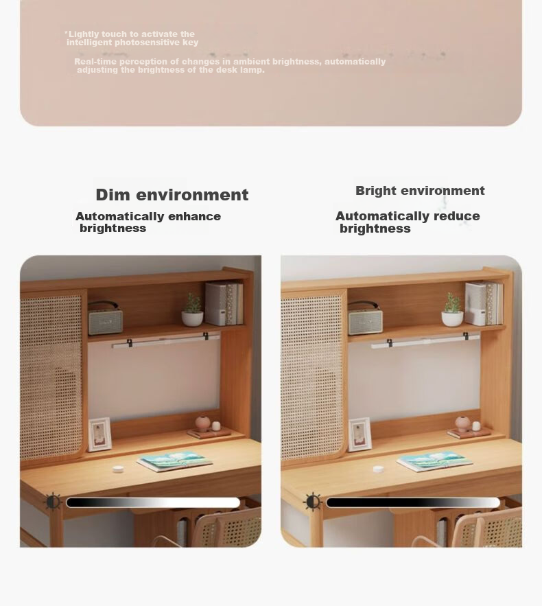 Dpdupi Depu Eye Protection Lamp Desk Lamp Study Reading Homework Eye Care Student Children National AA Clip-on Smart Bookshelf Lamp 23