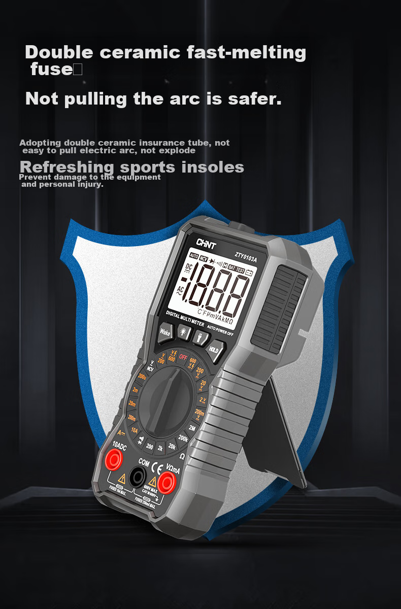CHNT Multimeter, High-Precision Digital Intelligent Burn-Proof Portable Multi-Function Universal Meter, Electrician Repair-Specific Ammeter 3