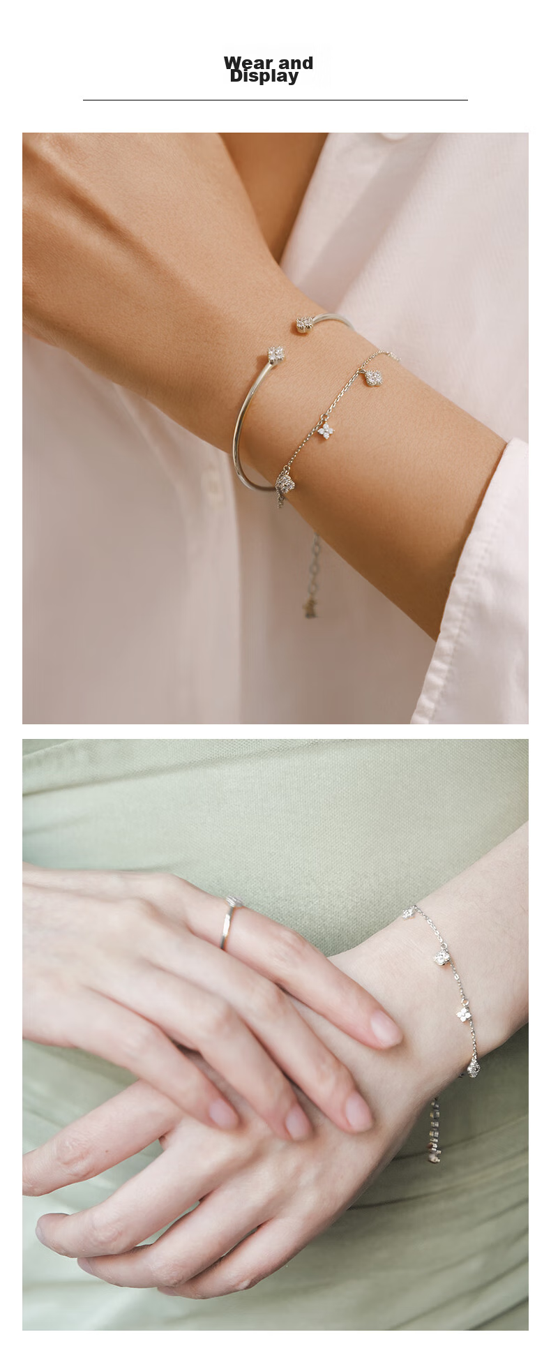 AGATHA Lucky Four-Leaf Clover Bracelet for Women, Birthday Gift for Girlfriend Or Wife, Elegant And Luxurious 3