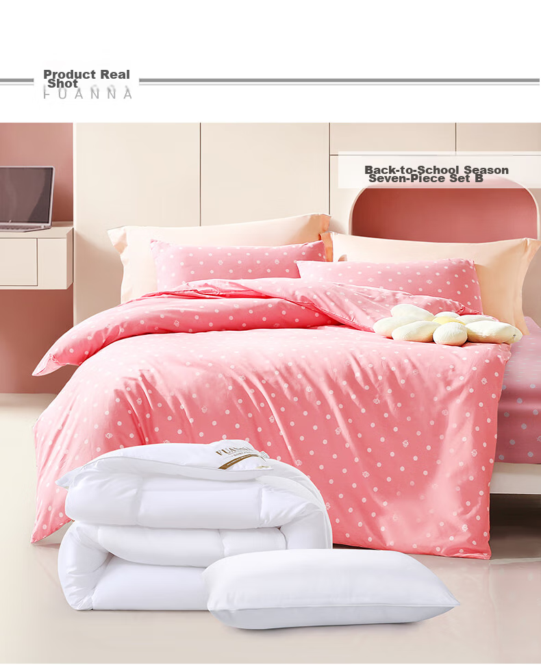 FUANNA Student Bedding Set Dormitory Seven-Piece Set (Four-Piece Set + Duvet + Pillow Core + Mattress Pad) for 0.9-Meter Bed 8