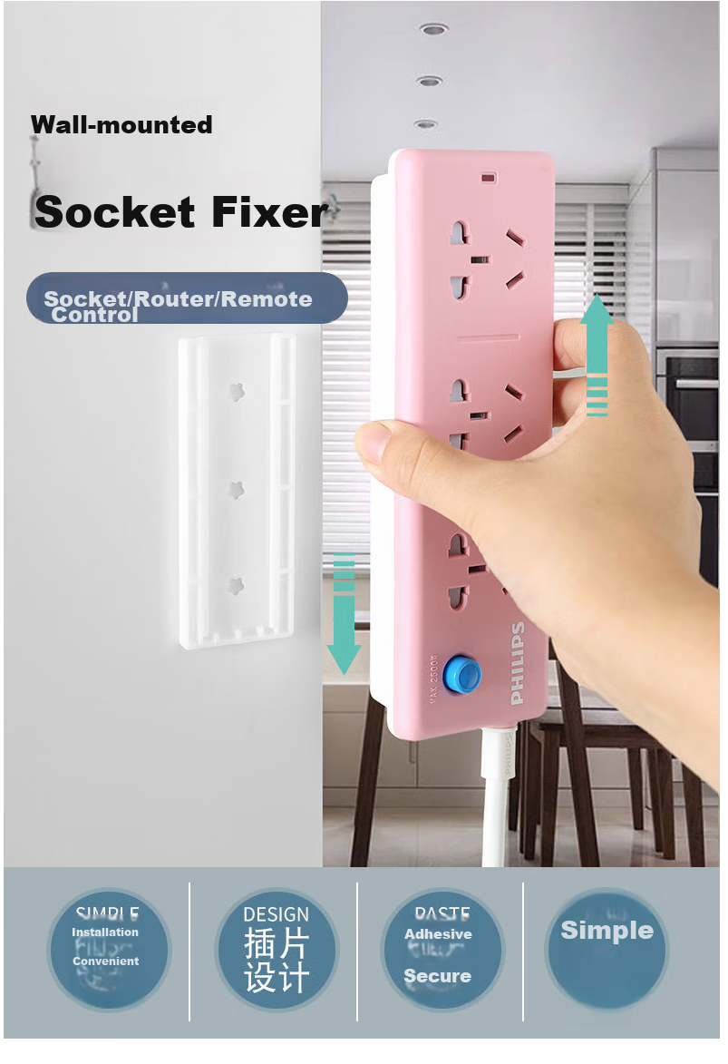 Dengbi Power Strip Organizer, Cable Management System, No Drilling Required, Wall-Mounted Storage Solution, Power Strip Holder for Plugs And Cables 1