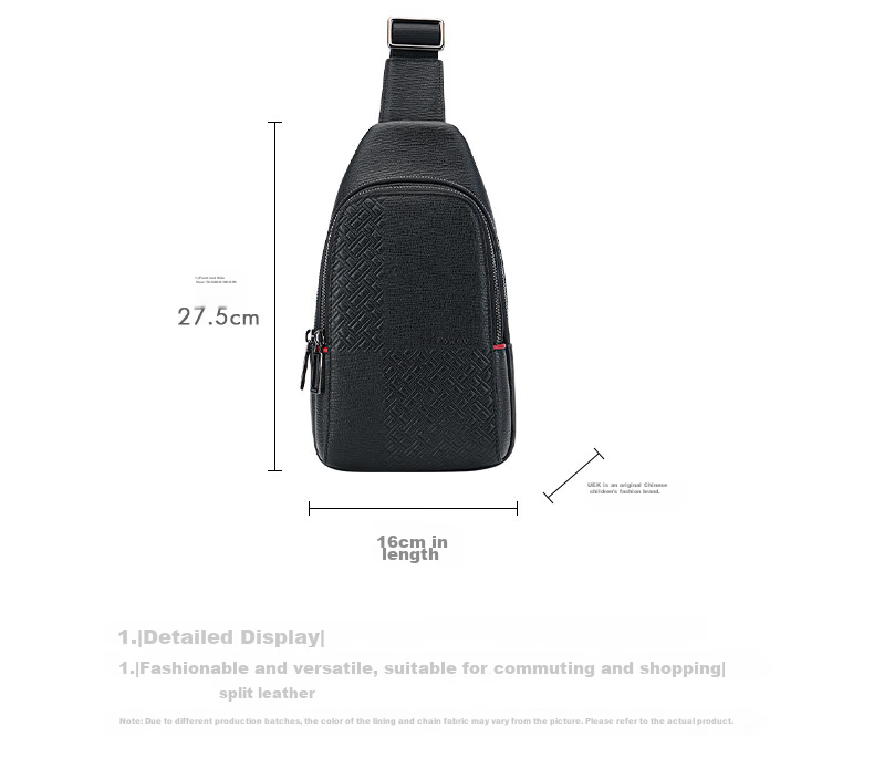 HONGU HONGU Chest Bag for Men, Crossbody Chest Pack, Large Capacity Men's Bag, Top-Grain Leather Shoulder Bag, Birthday Gift 10