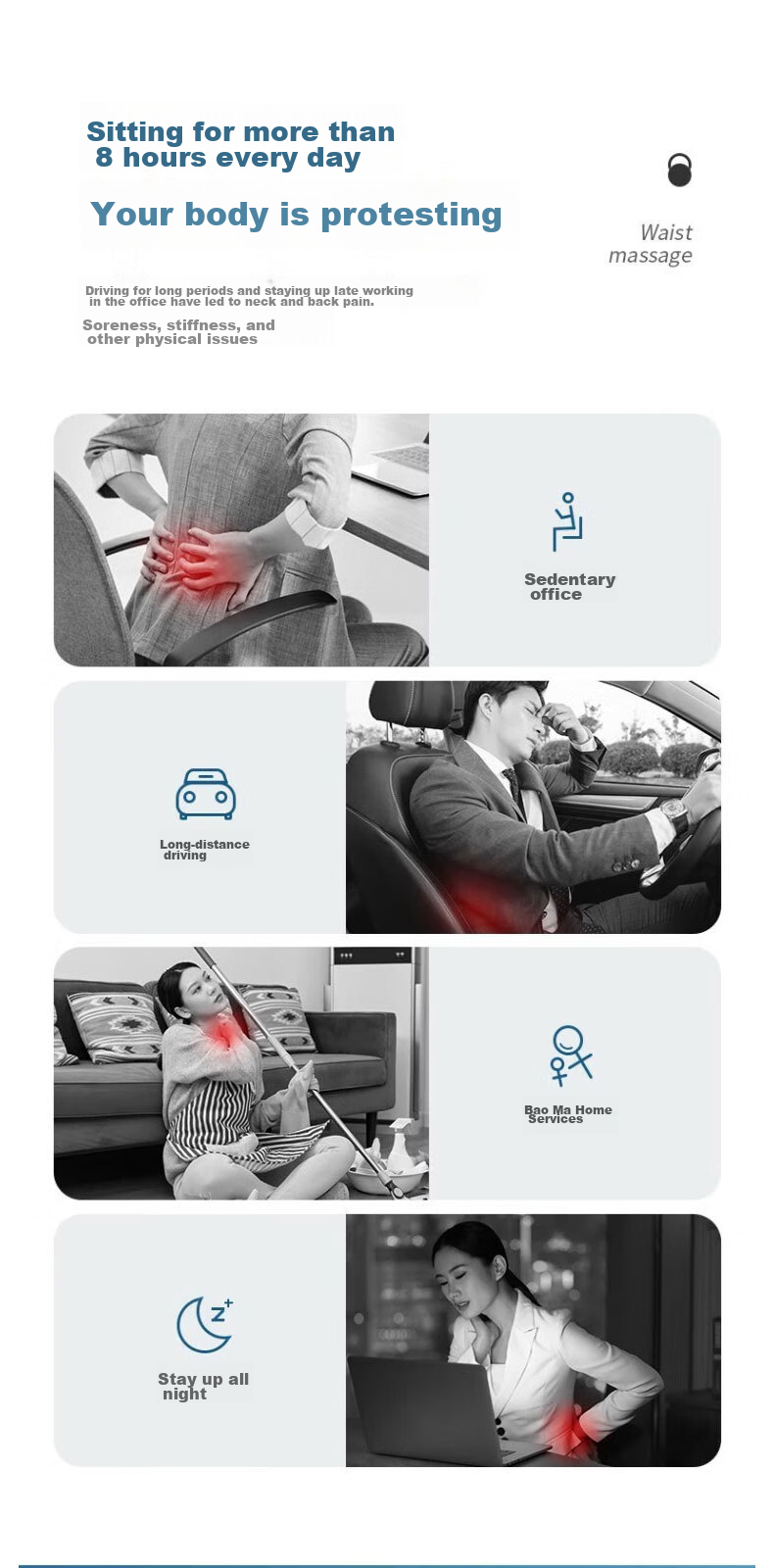 AUX Cervical Massager Pillow Z99 Gray (Upgraded Gift Box Edition), Waist Neck Shoulder Back Massager, Massage Cushion, Mid-Autumn Festival Gift 10
