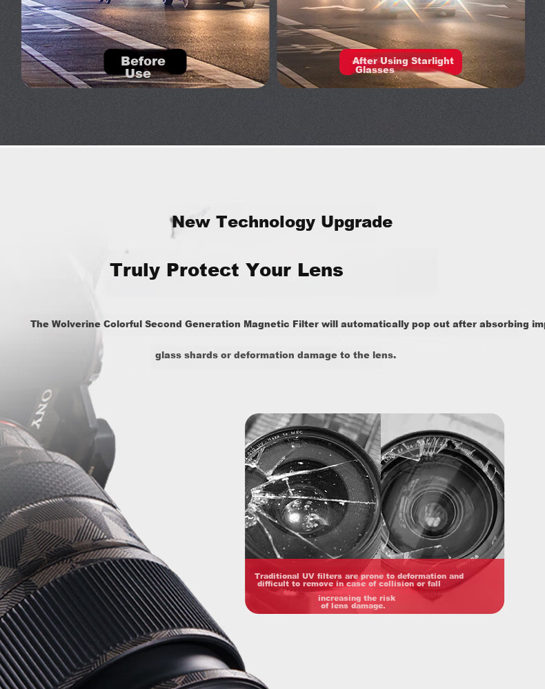Kase Starlight Filter, Starburst Filter, 82mm Kase II Magnetic Adjustable Short-Line Four-Line Diffusion Filter for Night Photography, Fireworks, And Starry Sky Shooting 7