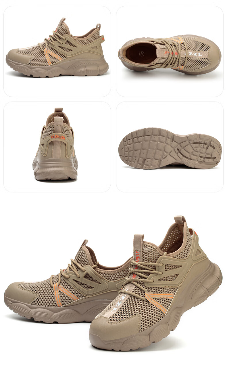 Jiuzhou Wolf Warrior Summer Lightweight Breathable Anti-Smash and Anti-Puncture Safety Shoes 988 Insulated 6kV Camel Mesh Size 40 11