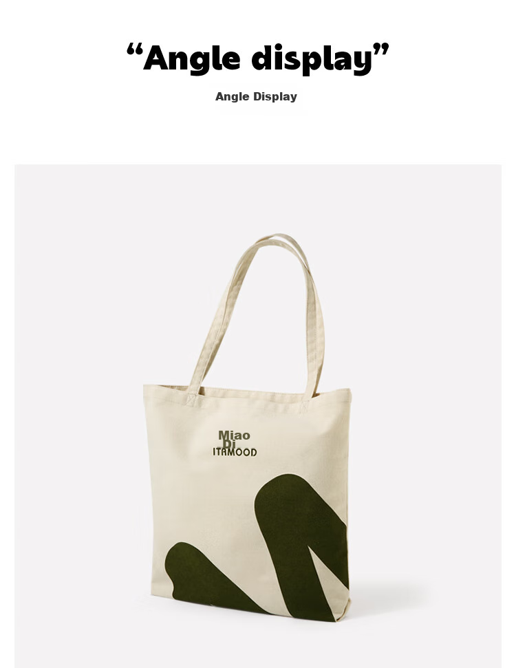 Mood Ladies' Handbag Brand Custom Canvas Bag Shopping Bag Shoulder Bag Gift for Girlfriend Or Wife 5020 White 6
