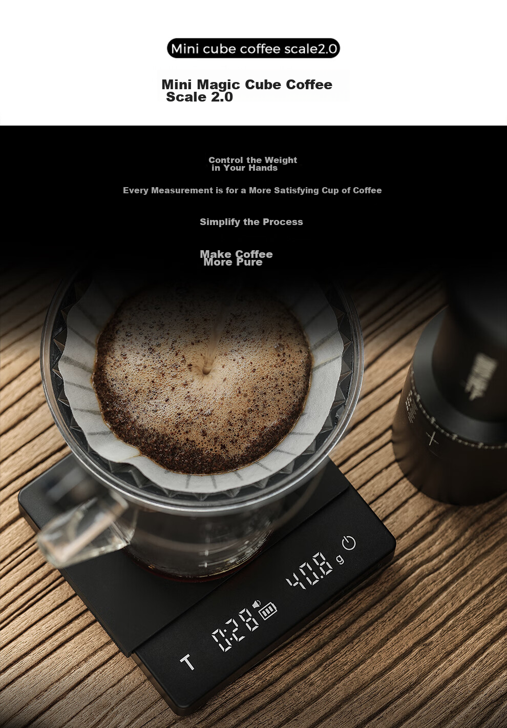 MHW-3BOMBER Coffee Bean Storage Canister, Moisture Monitoring Double-Layer Storage Container with Stainless Steel Measuring Spoo 18