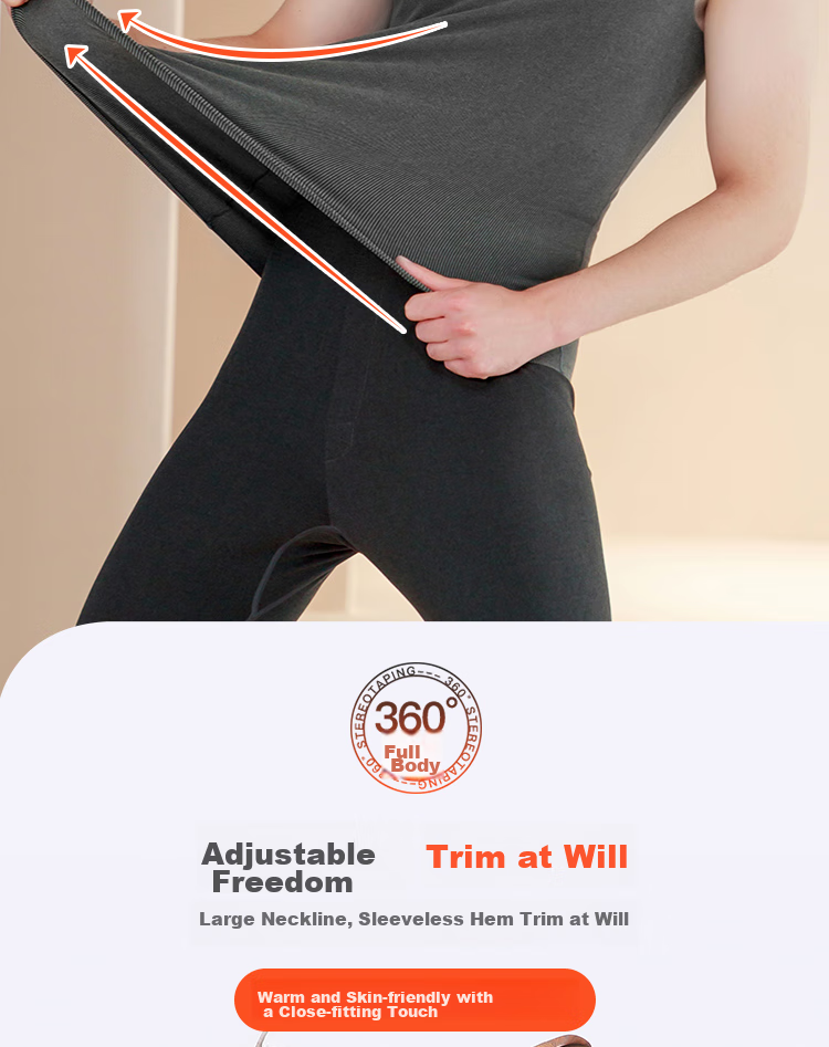 LangSha Men's Thermal Vest, Slim Fit Autumn Undershirt, Seamless Undershirt, Thin Warm Top, Wide Shoulder Sleeveless Vest, Black 8