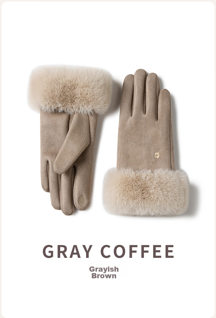 JIUMU Warm Gloves for Women, Winter Thickened Fleece-Lined, for Cycling And Driving, Windproof And Cold-Resistant, Touchscreen Compatible Gloves 15