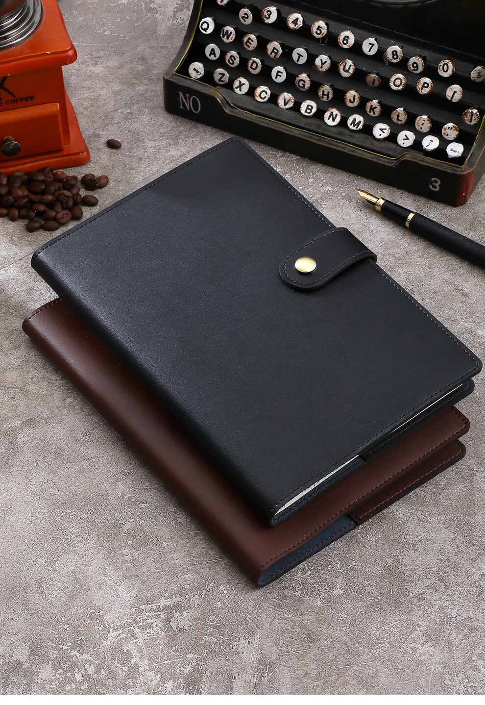 Jiaranheng Mid-Autumn Festival Gift for Teachers, Genuine Leather Notebook Gift Box, High-End Notebook with Genuine Leather A5 Cowhide Shell, Handwritten Business Office High-End Meeting Note-Taking Book, Customizable 13