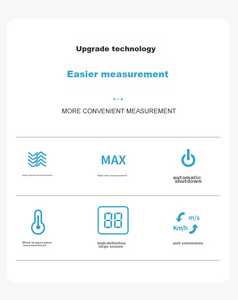 Xima AS816 Anemometer, Wind Thermometer, Wind Speed Meter, High-Precision Wind Speed Measuring Instrument 2