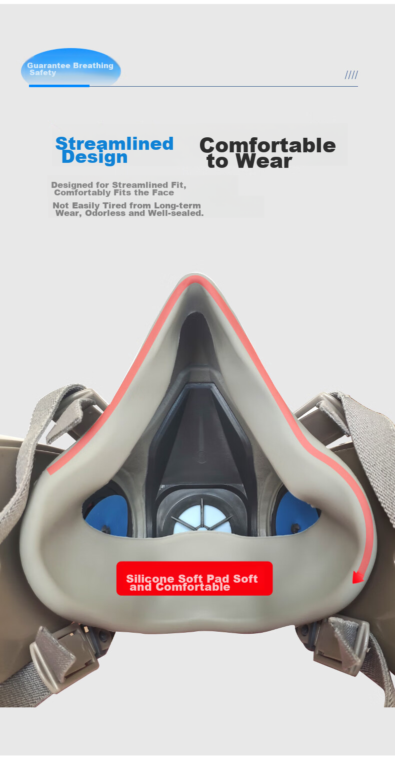Telangjing Gas Mask Respirator for Protection Against Organic Gases, Chemicals, Grinding, Cement, Painting, Woodworking, And Pesticide Use 12