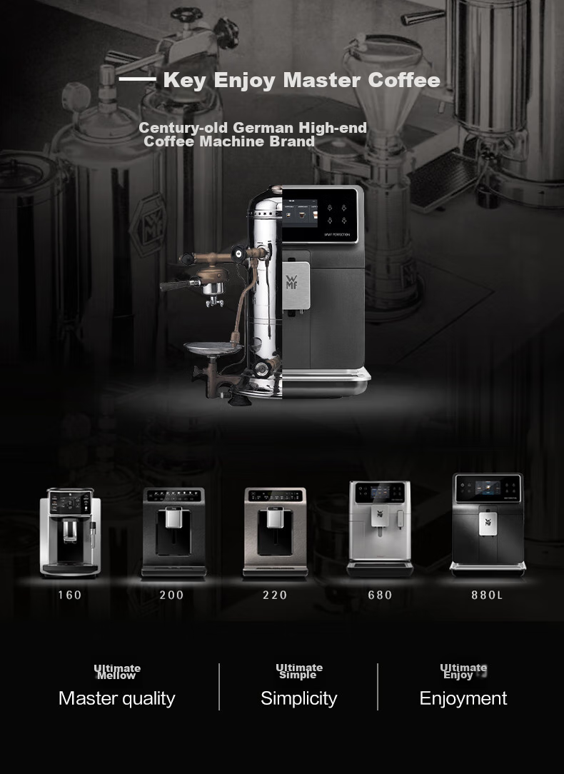 WMF Futengbao Imported Fully Automatic Coffee Machine, 200 Micro-Pressure, No Disassembly Required for Cleaning, 5 Grinding And Frothing Settings, All-In Machine for Home And Office Use 1