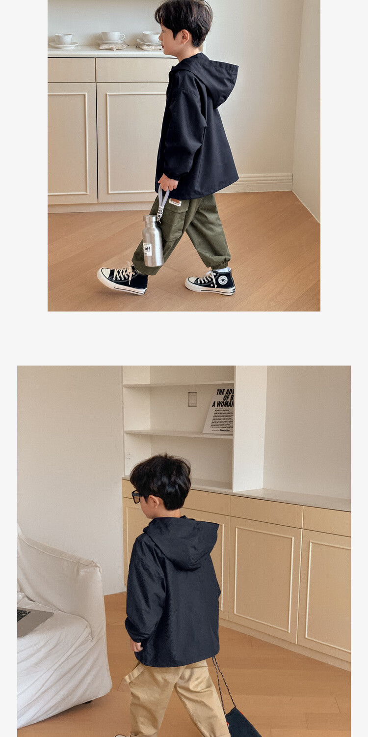 LUSON Chen Dazhu Boys Outdoor Hooded Workwear Jacket 2025 Spring Autumn New Children's Water-Repellent Mountaineering Coat 12