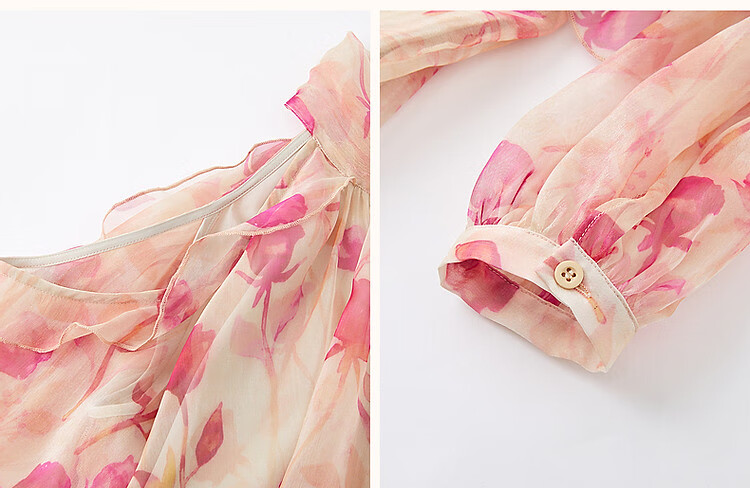 Demana [Hot Valley Eternal Summer] Spring Summer Elegant Off-Shoulder Tie Diamond Chiffon Gradient Print Dress for Women 9