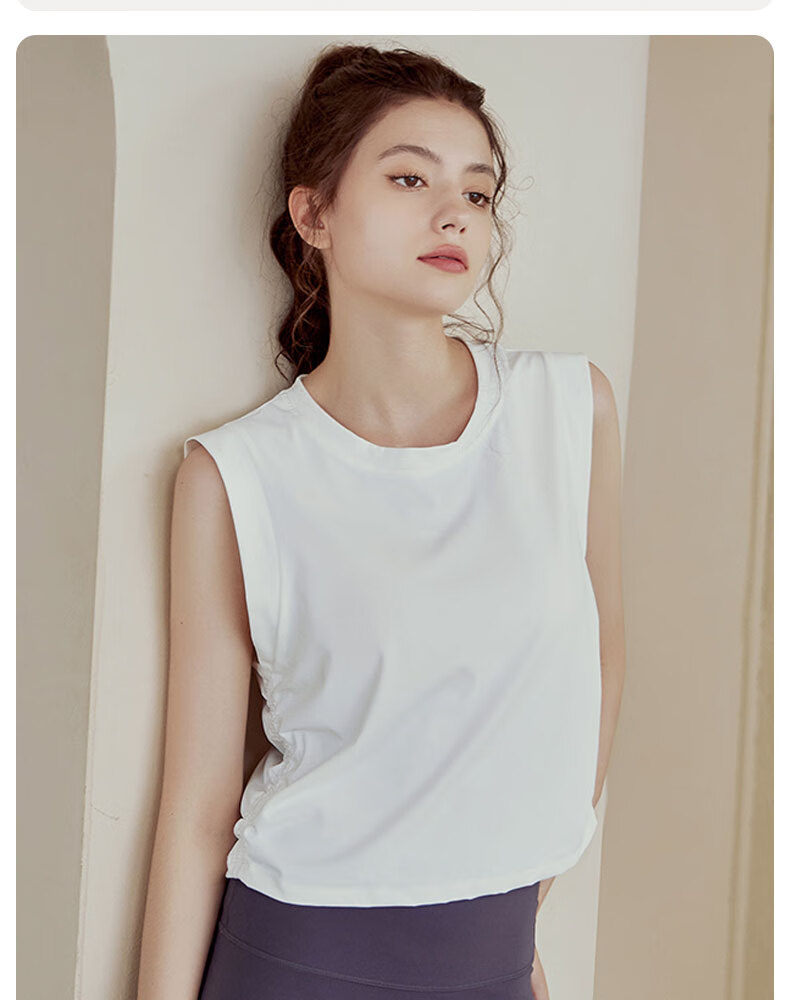 XUEXIMAN Yoga Wear for Women, Loose-Fitting Sports Tank Top, Summer Short Style, Sexy Cover-Up, Training Running Fitness Sleeveless Top Vest 2