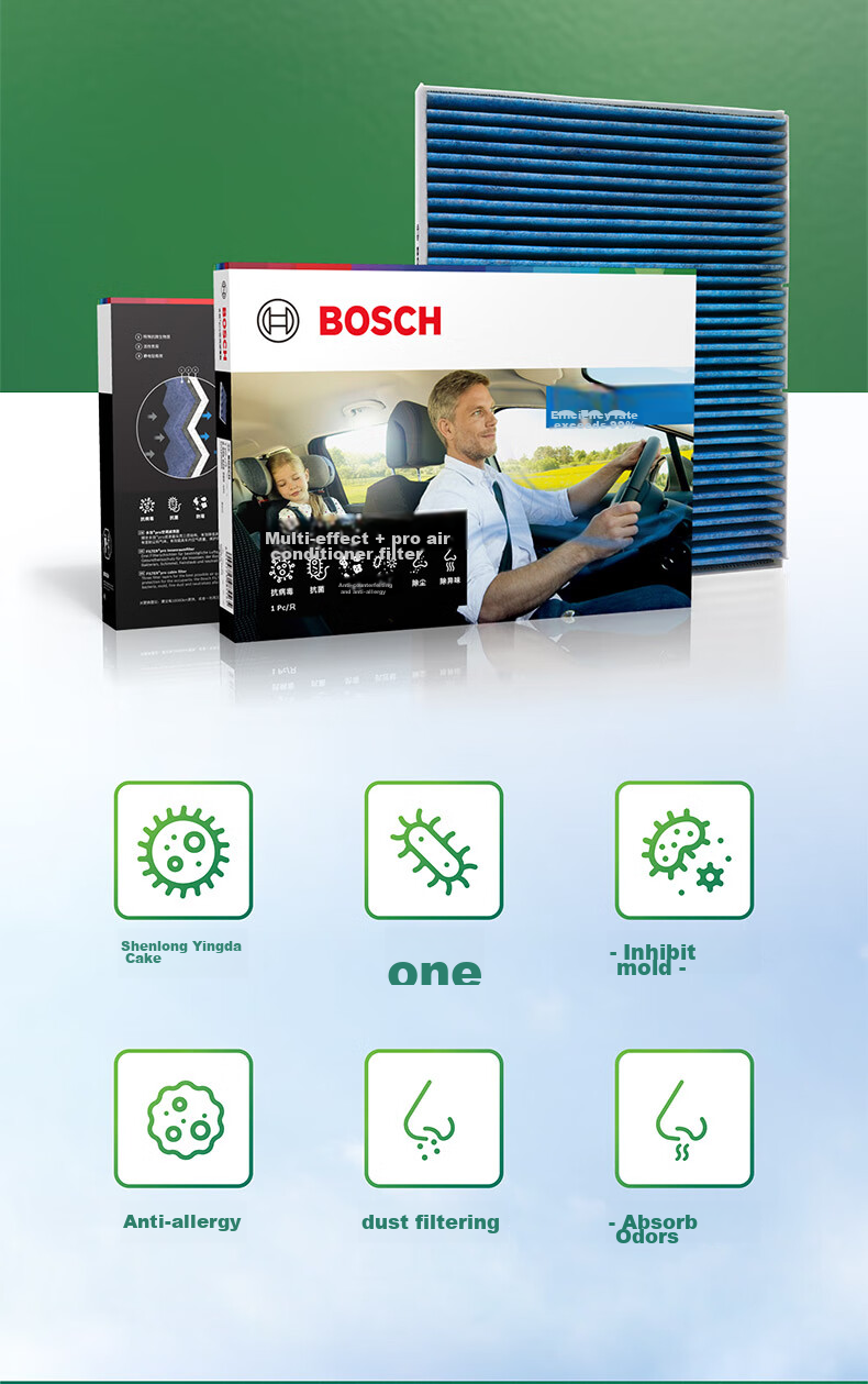 BOSCH Multi-Effect+Pro Air Conditioning Filter 8581 for Camry, Avalon, RAV4, Rongfang, Yize, CHR, Lexus ES/RX 3