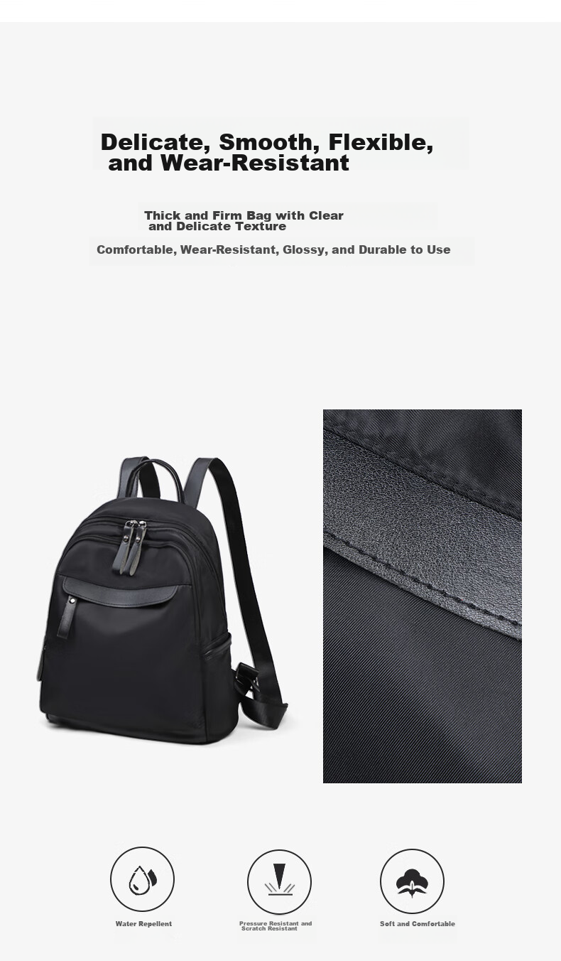 Aiqinghai Oxford Cloth Backpack for Women, Travel Sports Casual School Bag, Fashionable Large Capacity Lightweight Commuter Birthday Gift 3