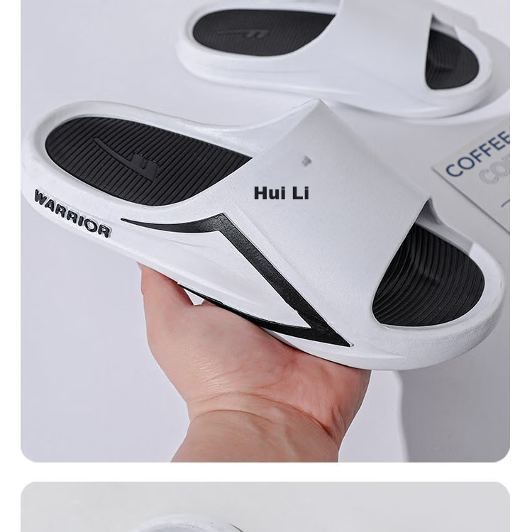 Huili Slippers, Comfortable for Stepping on Poop, Sports Bathroom Indoor Outdoor Wear, Non-Slip Sandals for Men, HL3980 Black And Gray, Size 46-47 24