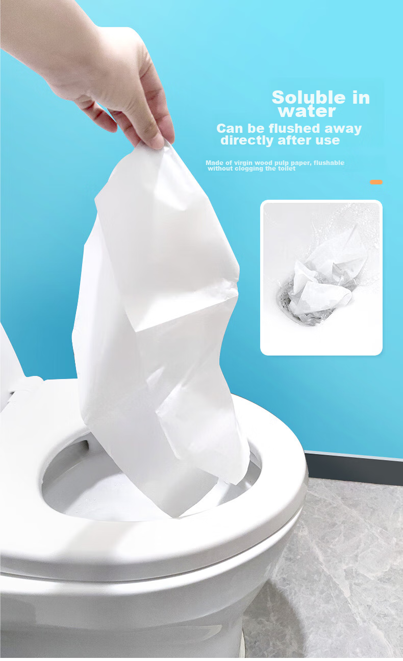NOLANSEND Disposable Extended Toilet Seat Covers, Sterilized Grade, for Pregnant Women And Home Use, Portable for Travel, Blue, 10 Pieces Individually Wrapped 6