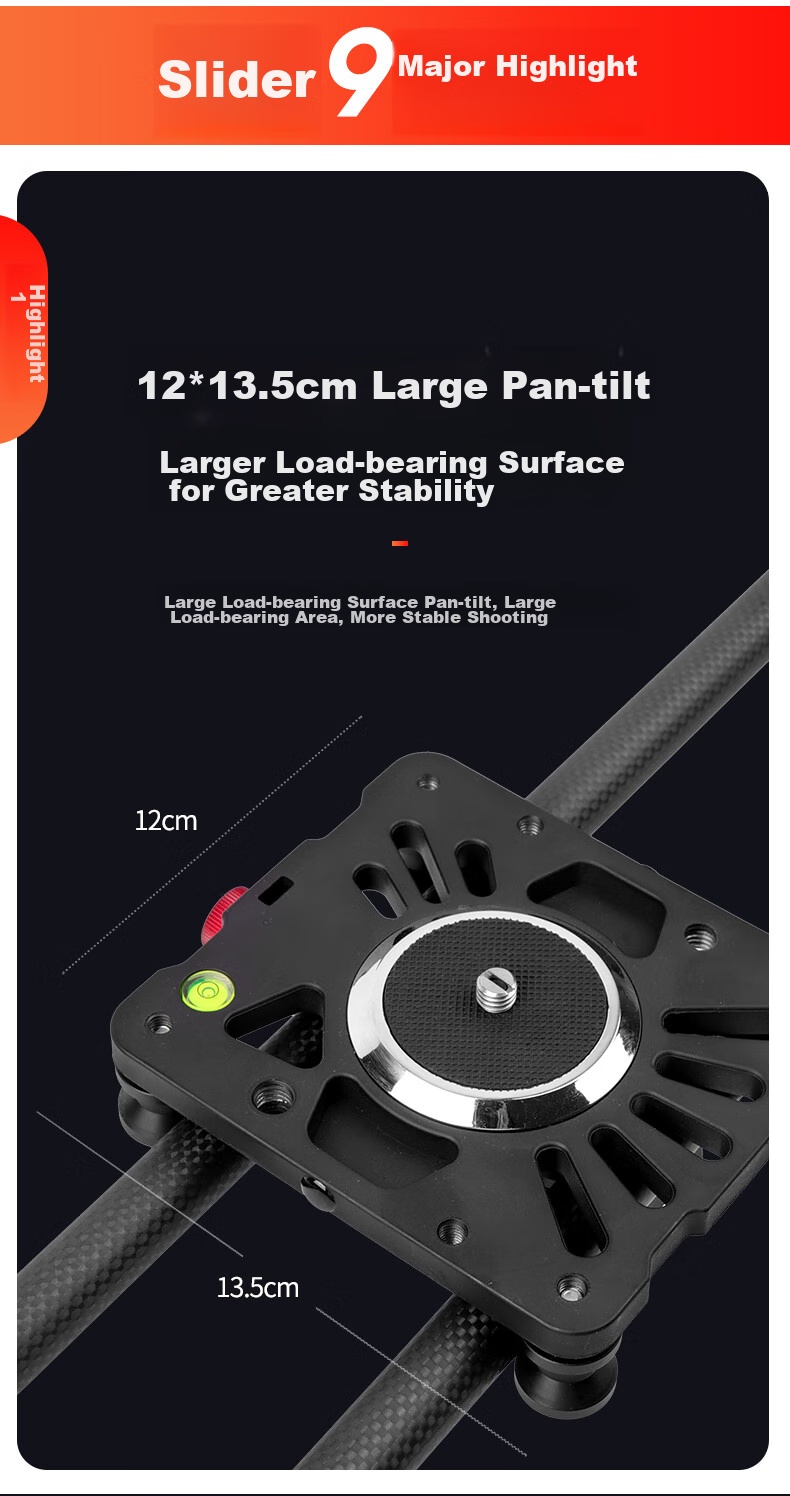 Hakutatz 100cm Carbon Fiber DSLR Camera Photography Slider, Camera Track for 5D3, Video Shooting, Six-Axis Damping Follow Focus, Ball Head Gimbal 4