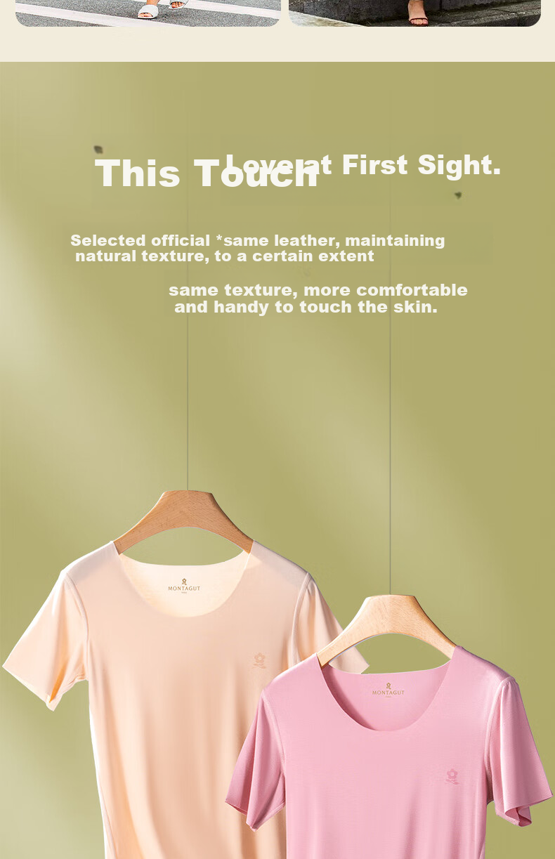 MONTAGUT Seamless Modal Short-Sleeve Women's Inner Wear, Slim-Fit Thin Undershirt, Single Piece Top, White Half-Sleeve Base Layer for Summer 10