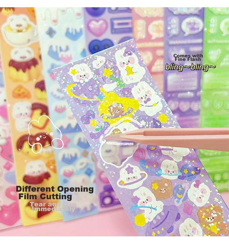 Danmiqi Cream Glue Guka Stickers Complete Set, Children's DIY Handmade, Girls' Pretend Play Toys, Gift Box, Birthday Present 5
