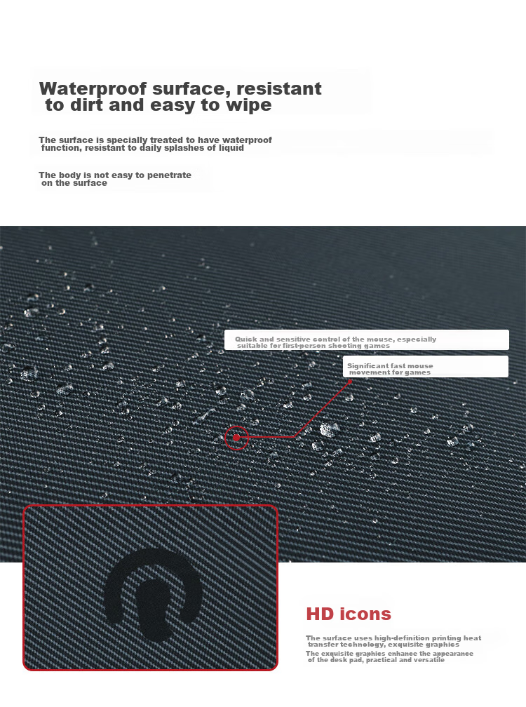 Rantopad HX-L Gaming Mouse Pad, Esports And Office Use Medium to Large Size Thickened Mouse Pad, Computer Laptop External Competition Gaming Mat, Mirror Surface 7