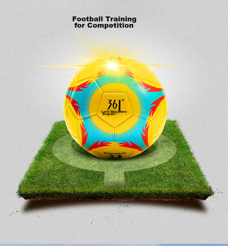 361° Soccer Ball Size 5 for Adults, Children, Middle School Exams, Standard Competition Training, Youth Indoor And Outdoor Football Yellow And Black 2