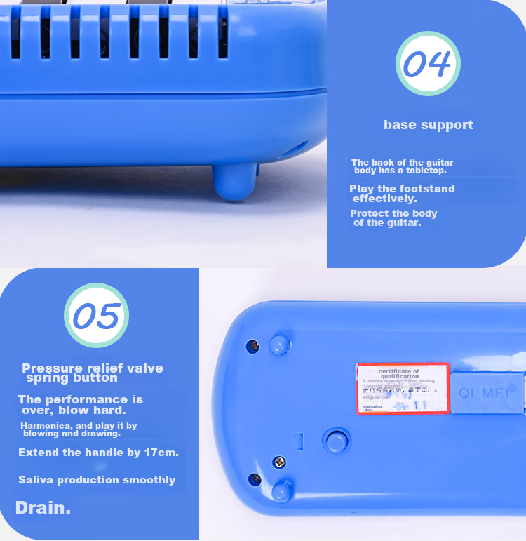 Qimei 32-Key Recommended Teaching Melodica, Parent-Child Tree Melodica (Blue), with Playing Instructions And Musical Note Stickers 13