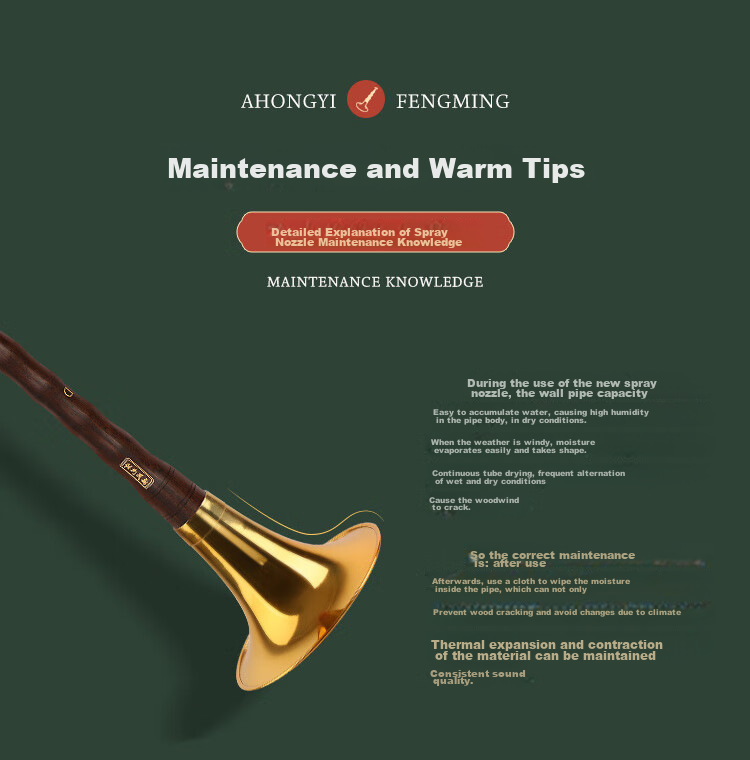 HongYiFengMing Ebony D-Tune Golden Bowl, Adult Beginner's Tutorial, Sheet Music, Suona Complete Set 13