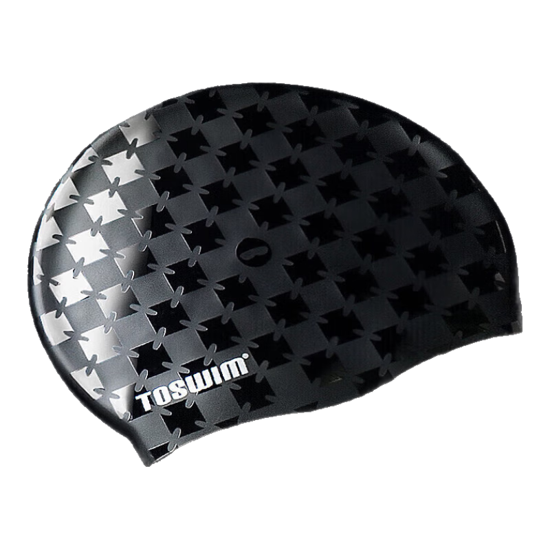 TOSWIM Swimming Cap for Men And Women, Adult Swim Cap with Long Hair, Waterproof Ear Protection, Comfortable Silicone, King Black
