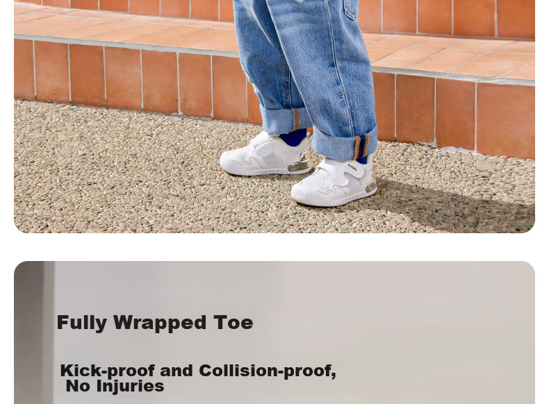 Katetu Toddler Shoes for Infants 1-3 Years Old, Functional Shoes for Kindergarten, White Sneakers for Spring, Breathable Mesh Baby Shoes X4AE018 5