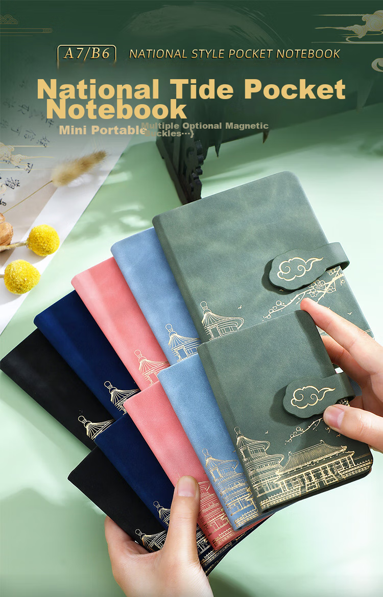Longe National Trend Small Notebook, Portable Journal A7, Pocket-Sized Notebook, Exquisite And Stylish Mini Notebook, Handheld Memo Pad, Customizable Reminder Book 1