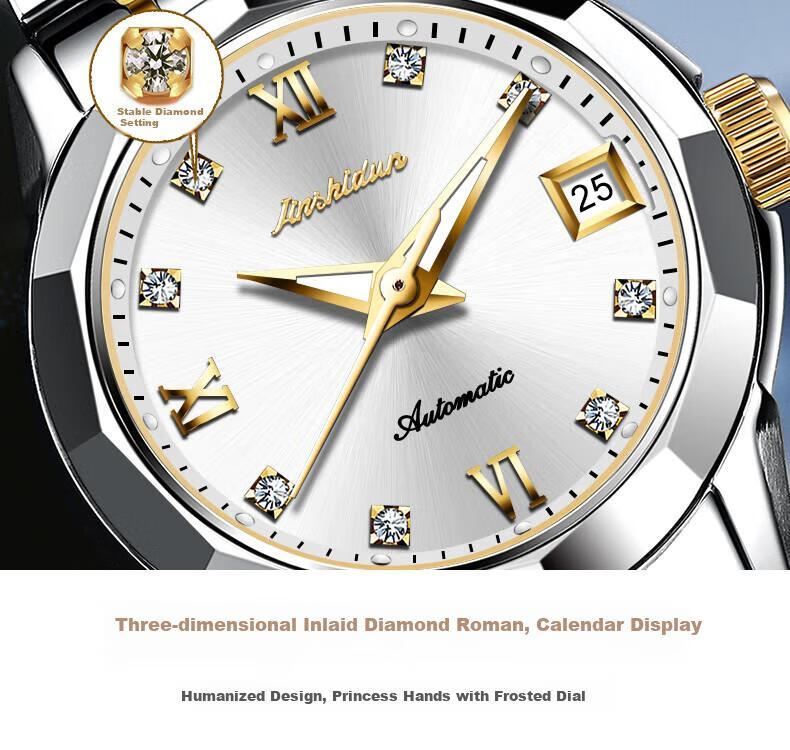 JIN SHI DUN , Swiss High-End Ladies' Watch, 2026 New Model, Fully Automatic Mechanical Watch, Water-Resistant, Top Ten Brand Watches, Birthday Gift for Wife 12