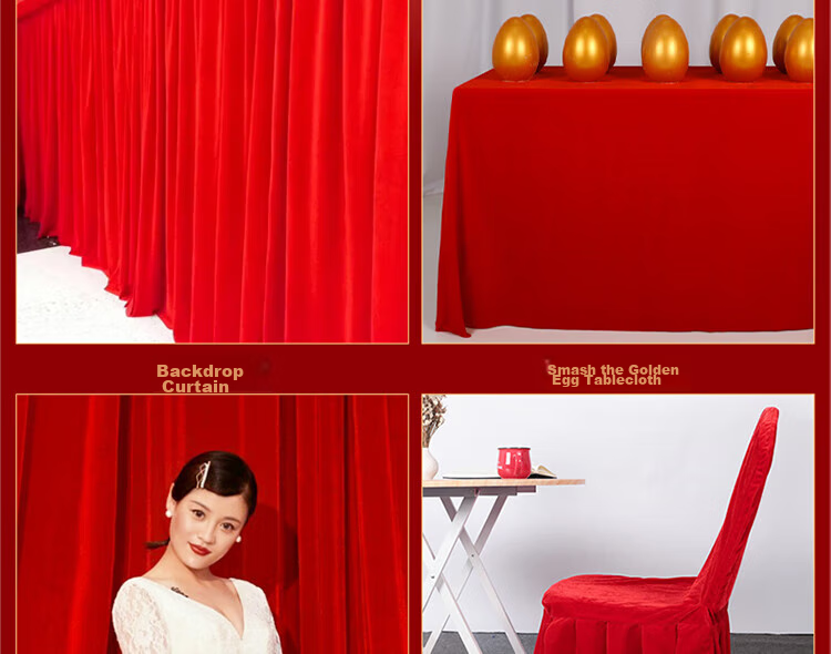 Jidukongjian Red Cloth Unveiling Ceremony, Housewarming Opening Decoration, Wedding Supplies, Bright Red Cloth, Buddhist Cloth, Ribbon-Cutting Velvet Fabric, 1.6*1m 13