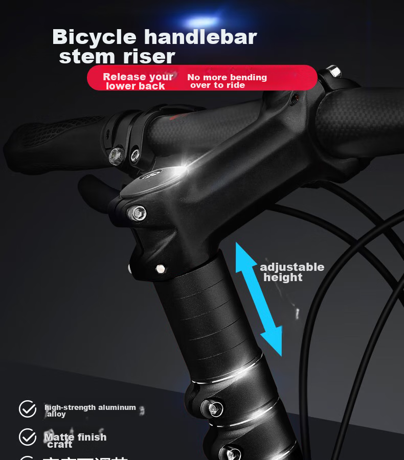 Move Iron Bicycle Aluminum Alloy Handlebar Riser, Mountain Bike Handlebar Heightener, Front Fork Stem Riser, Head Tube Extender, 10cm 1