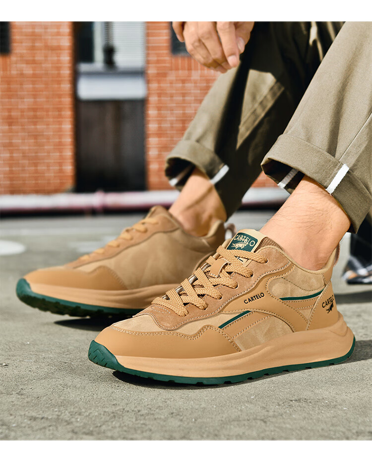 CARTELO Men's New Shoes for Summer And Autumn, Versatile Casual Sports Running Travel Hiking Retro Soft Thick-Soled Dad Shoes 18