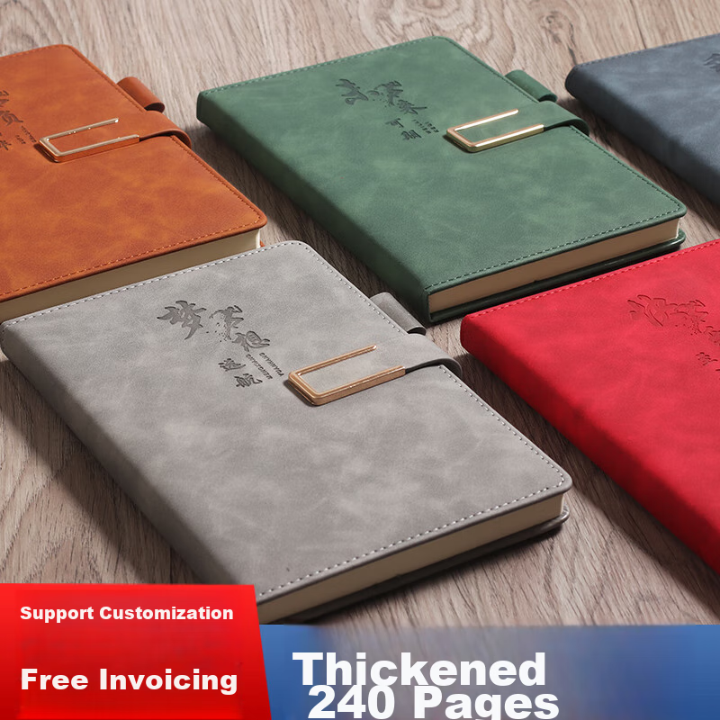 Xutong A5 Business Notebook, 120 Sheets 240 Pages Magnetic Clasp Journal, Office Supplies, Student Stationery, Diary, Business Meeting Record Book, Customizable Logo Printing