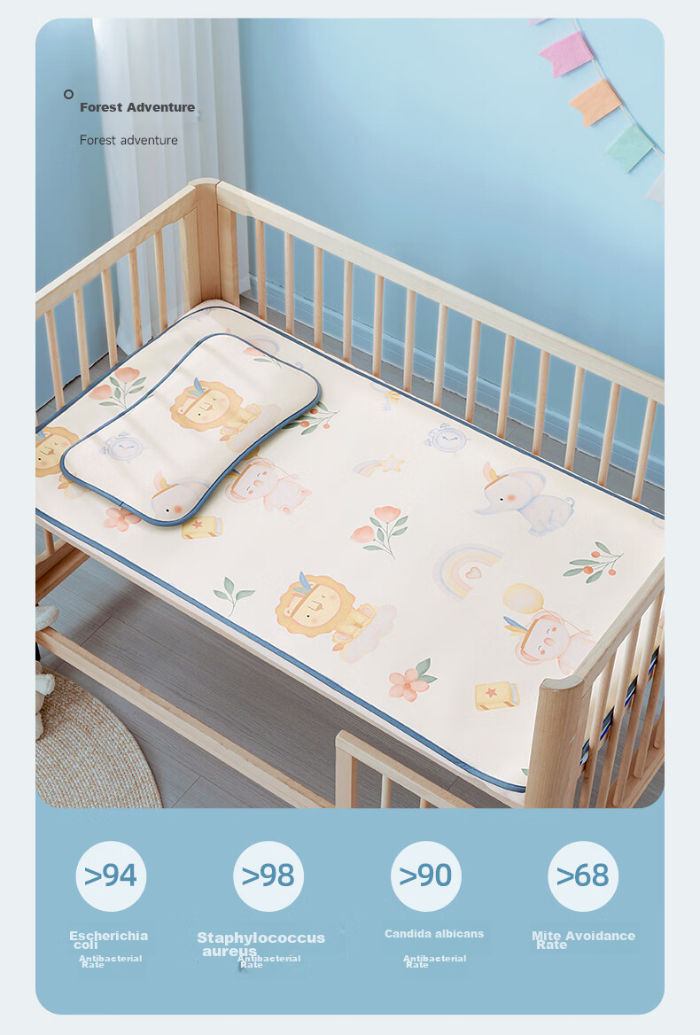 Betis Baby Breathable Ice Silk Cooling Mat Toddler Kindergarten Nap Bed Mat Forest Adventure 100*56cm 33