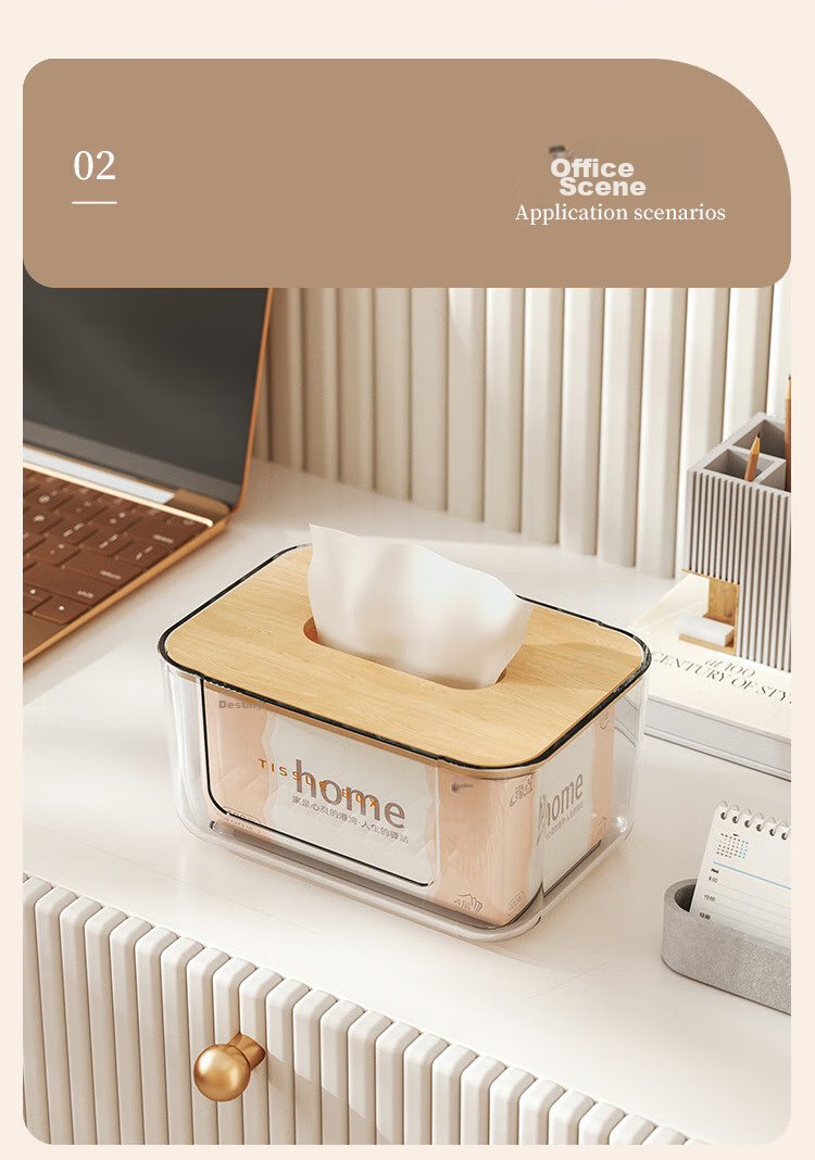 Baoshi Wall-Mounted Tissue Box, No Drilling Required, Made of PET Material, Wide Opening, for Facial Tissues And Toilet Paper, Bathroom Use 10